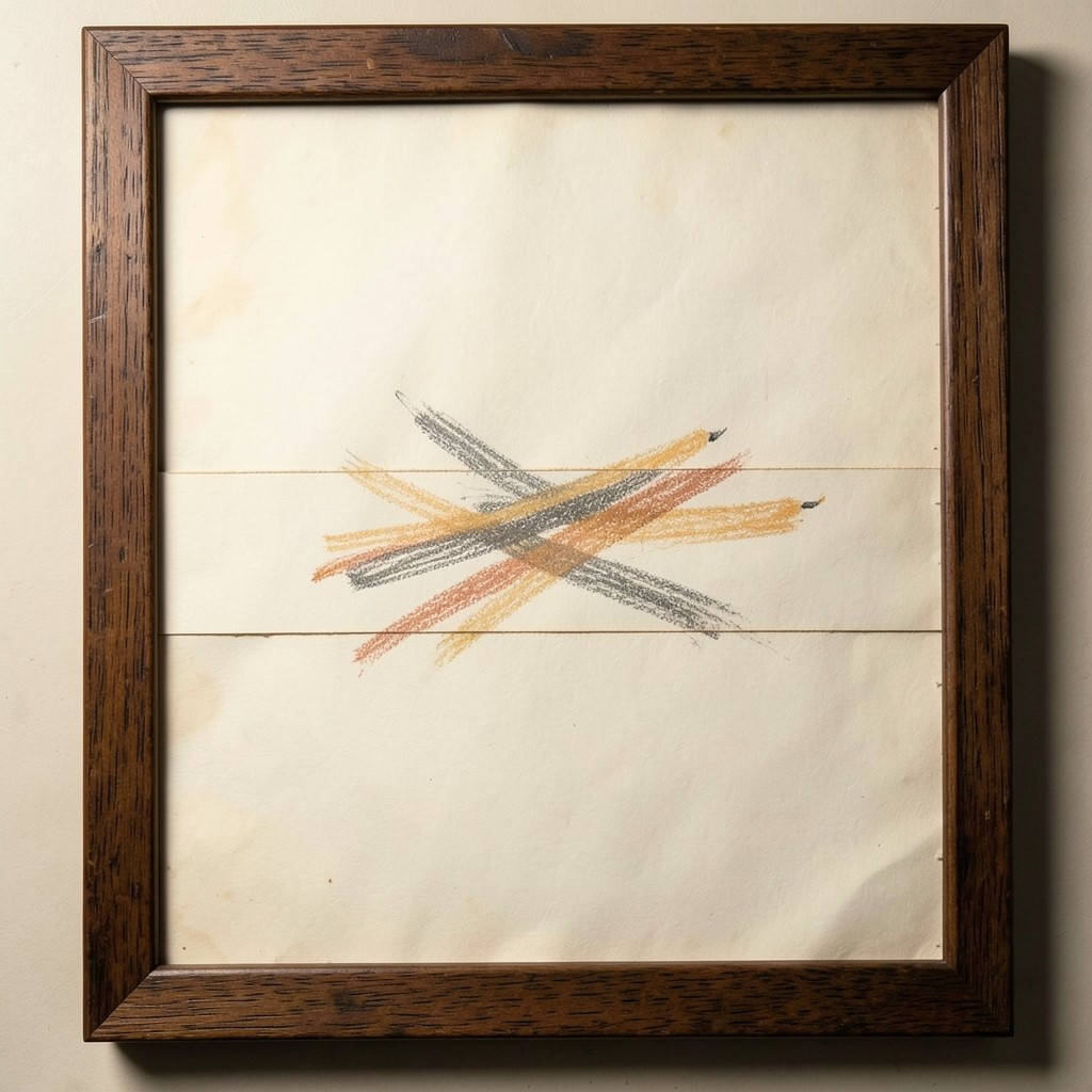 Top-down view of three pencil marks overlapping in one band on a paper price chart